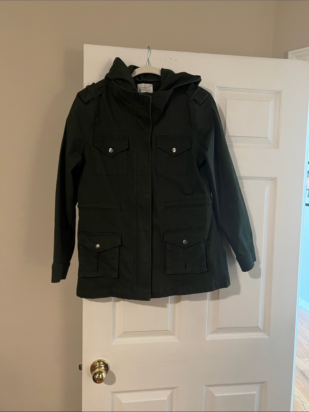 Market & Spruce Hooded Utility Jacket in Dark Green